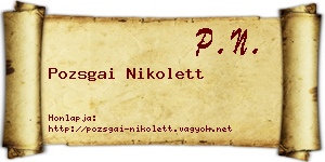 Pozsgai Nikolett névjegykártya