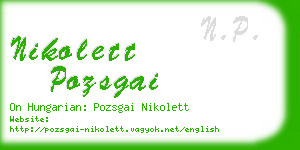 nikolett pozsgai business card
